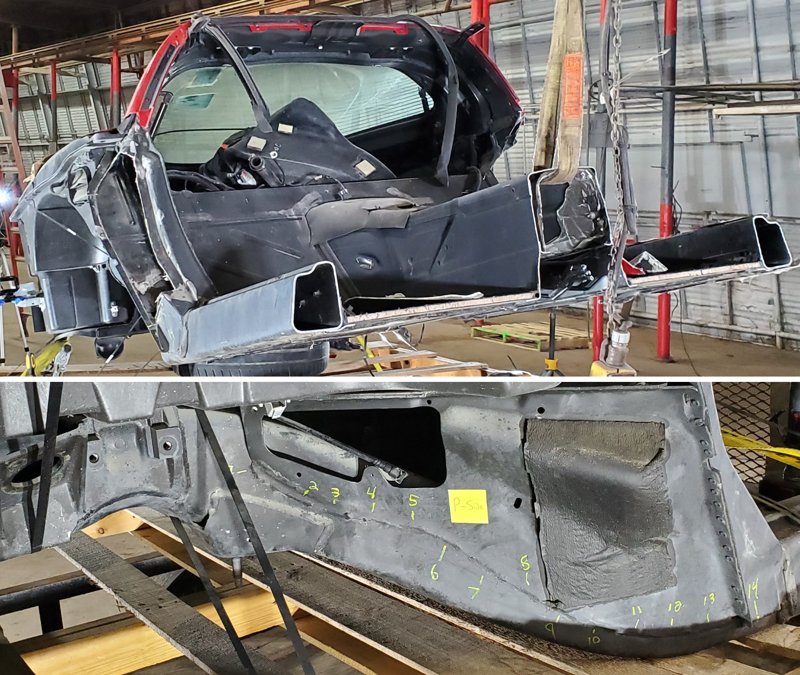 Car frame weld quality check after crash