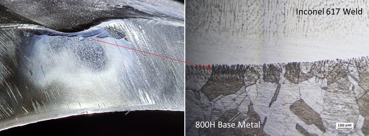 Field metallography on Inconel 800H weld