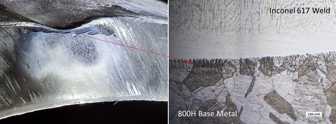PMI Specialists engineer performing field metallography on an Inconel weld